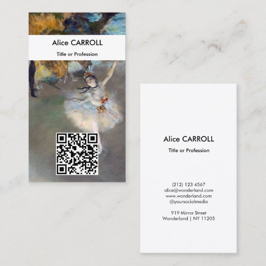 Edgar Degas - The Star - QR Code Visitenkarte (Vorne/Hinten)