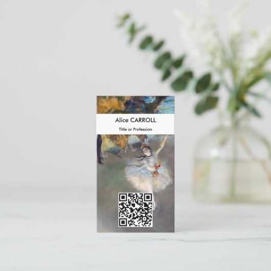 Edgar Degas - The Star - QR Code Visitenkarte (Stehend Vorderseite)