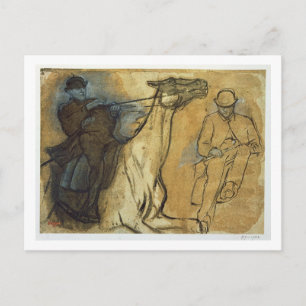 Edgar Degas Two studies of riders Postkarte