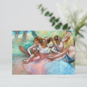 Edgar Degas - Vier Ballerinas auf Bühne Dankeskarte (Stehend Vorderseite)