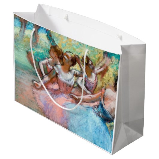 Edgar Degas - Vier Ballerinas auf Bühne Große Geschenktüte (Rückseite Schrägansicht)