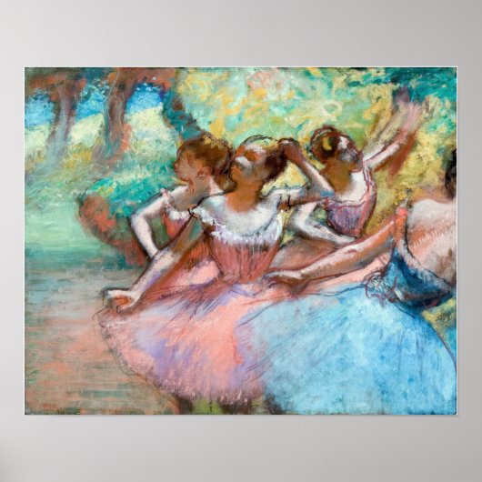 Edgar Degas - Vier Ballerinas auf Bühne Poster (Vorne)