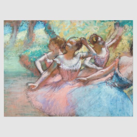 Edgar Degas - Vier Ballerinas auf Bühne Seidenpapier (Vorderseite)