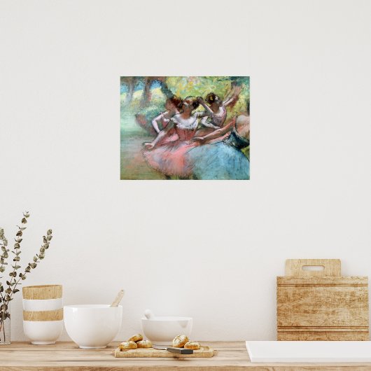 Edgar Degas | Vier Ballerinas auf der Bühne Poster (Küche)