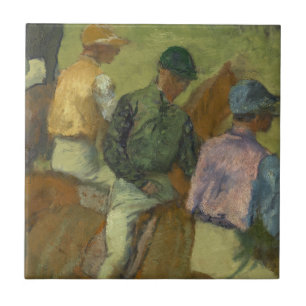 Edgar Degas   vier Jockeys Fliese
