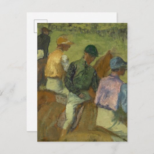 Edgar Degas | Vier Jockeys Postkarte (Vorne/Hinten)