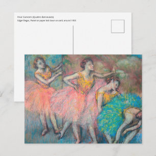 Edgar Degas - Vier Tänzer Postkarte