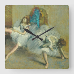 Edgar Degas   vor dem Ballett, 1890-1892 Quadratische Wanduhr