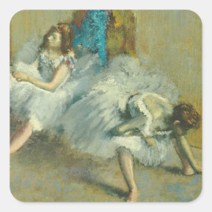 Edgar Degas vor dem Ballett, 1890-1892 Quadratischer Aufkleber