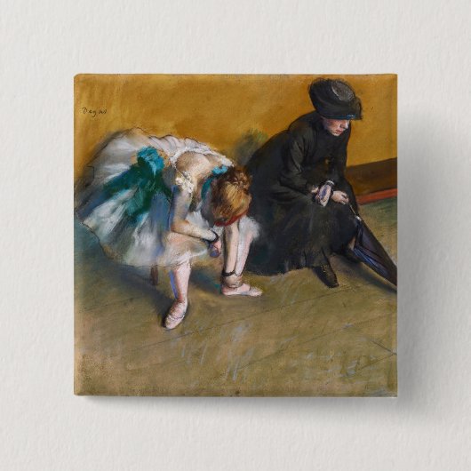 Edgar Degas - Warten Button (Vorderseite)