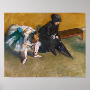 Edgar Degas - Wartend Poster
