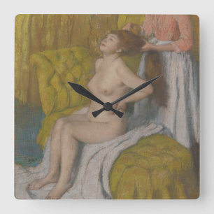 Edgar Degas Woman Having Her Hair Combed Quadratische Wanduhr