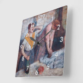 Edgar Degas - Women Ironing Quadratische Wanduhr (Winkel)