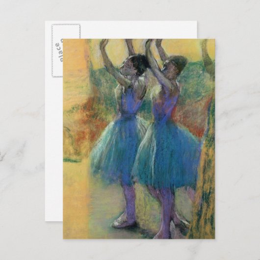 Edgar Degas | Zwei blaue Tänzer Postkarte (Vorne/Hinten)