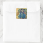 Edgar Degas | Zwei blaue Tänzer Quadratischer Aufkleber (Tasche)