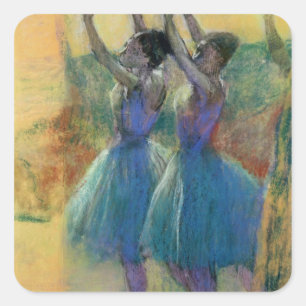 Edgar Degas   Zwei blaue Tänzer Quadratischer Aufkleber