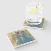 Edgar Degas | zwei blaue Tänzer Steinuntersetzer (Seitenansicht)