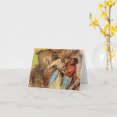 Edgar Degas - Zwei Frauen waschen Pferde Karte (Gelbe Blume)