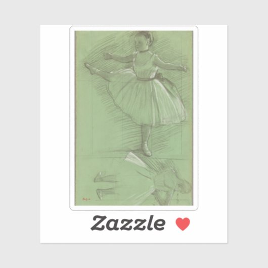 Edgar Degas - Zwei Studien über Tänzer Aufkleber (Blatt)