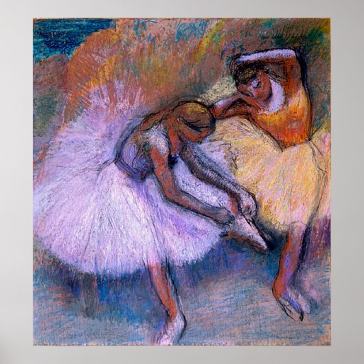 Edgar Degas - Zwei Tänzer 1898 Ballet Pastel Tanz Poster (Vorne)