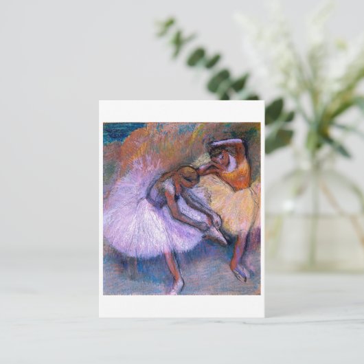 Edgar Degas - Zwei Tänzer 1898 Ballet Pastel Tanz Postkarte (Stehend Vorderseite)