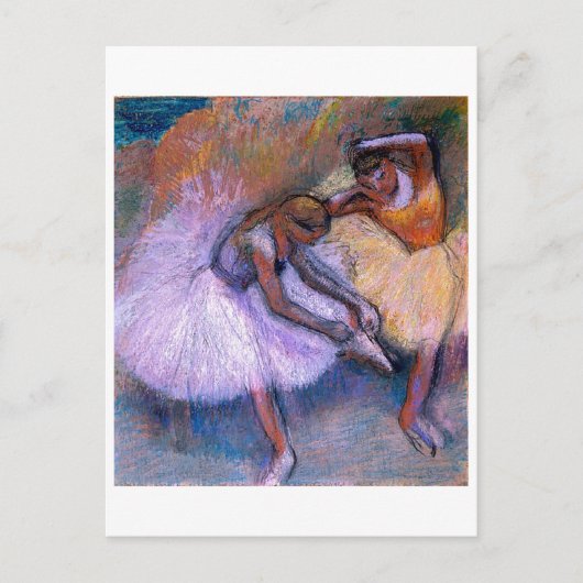 Edgar Degas - Zwei Tänzer 1898 Ballet Pastel Tanz Postkarte (Vorderseite)