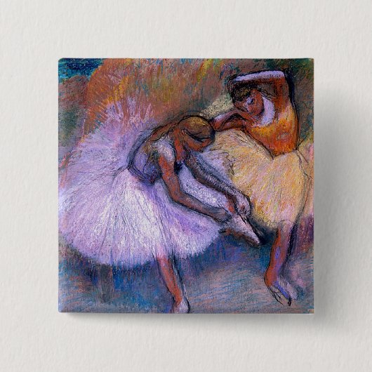 Edgar Degas - zwei Tänzer-Ballettpastelltanz 1898 Button (Vorderseite)