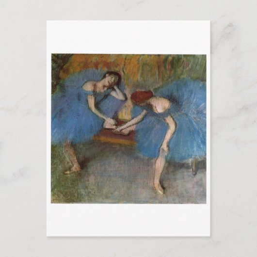 Edgar Degas - Zwei Tänzer Blue Tutu Redhead Dancer Postkarte (Vorderseite)