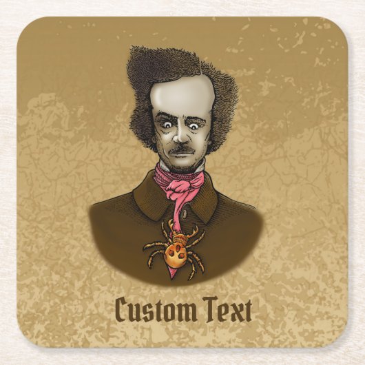 Edgar mit Gold Bug Rechteckiger Pappuntersetzer (Vorderseite)