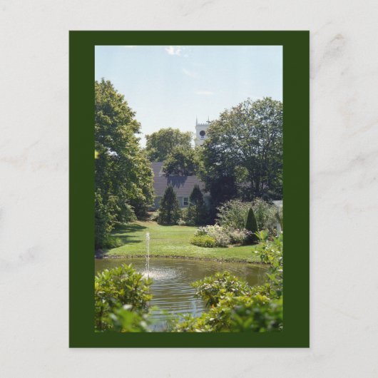 Edgartown Church Summer Garden Custom Postkarten (Vorderseite)