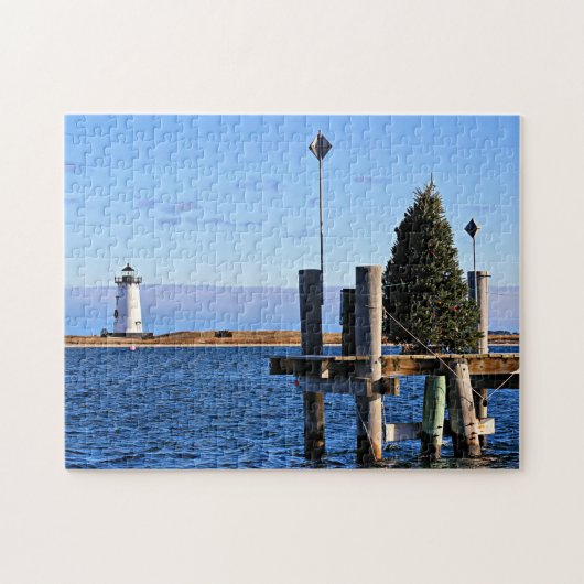 Edgartown Hafen-Leuchtturm, Martha's Vineyard MA Puzzle (Horizontal)
