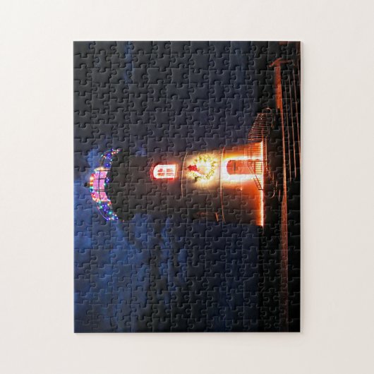 Edgartown Hafen-Leuchtturm, Martha's Vineyard MA Puzzle (Vertikal)