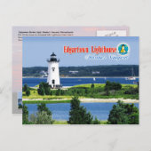 Edgartown Harbor Light, Martha's Vineyard, MA Postkarte (Vorne/Hinten)