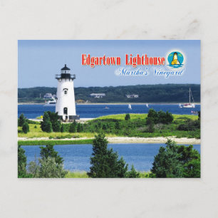 Edgartown Harbor Light, Martha's Vineyard, MA Postkarte