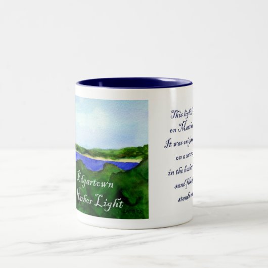 Edgartown Harbor Light Tasse (Text) (Mittel)