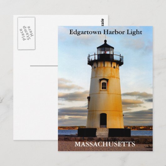 Edgartown Harbour Light, Massachusetts Postcard Postkarte (Vorne/Hinten)