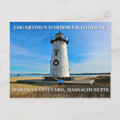 Edgartown Harbour Lighthous, Massachusetts Postcar Postkarte (Vorderseite)