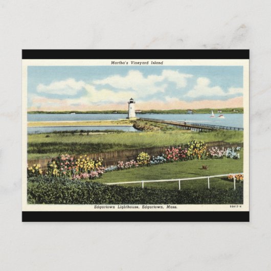 Edgartown Leuchtturm Martha's Vineyard c1925 Postkarte (Vorderseite)