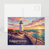 Edgartown Leuchtturm USA Postkarte (Vorne/Hinten)