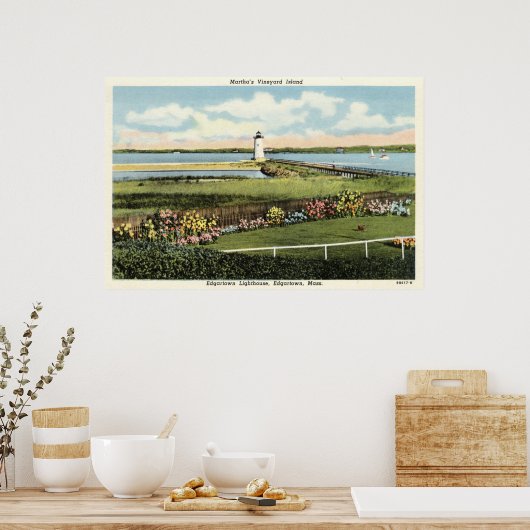 Edgartown Lighthouse Martha's Vineyard c1925 Poster (Küche)