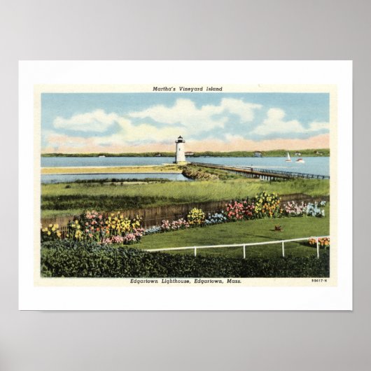 Edgartown Lighthouse Martha's Vineyard c1925 Poster (Vorne)