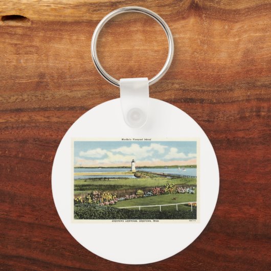 Edgartown Lighthouse Martha's Vineyard c1925 Schlüsselanhänger (Vorderseite)