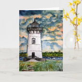 Edgartown Lighthouse Marthas Vineyard Card Karte (Gelbe Blume)
