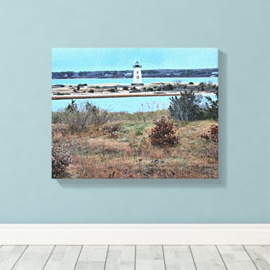 Edgartown Lighthouse, Martha's Vineyard MA Leinwanddruck (Insitu (Holzboden))
