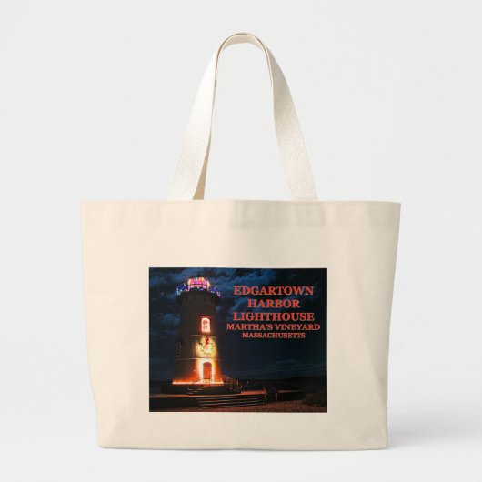 Edgartown Lighthouse, Martha's Vineyard MA Tote Ba Jumbo Stoffbeutel (Vorne)