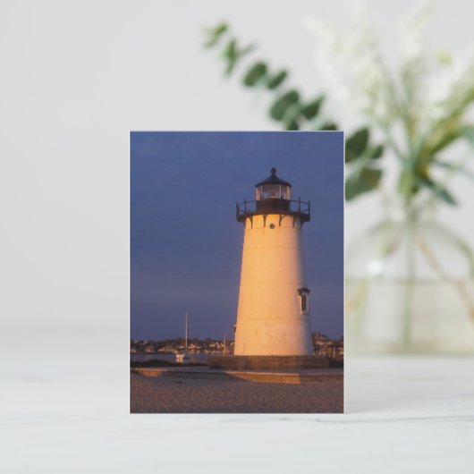 Edgartown Lighthouse Marthas Vineyard Postkarte (Stehend Vorderseite)