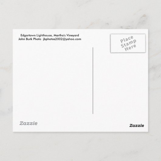 Edgartown Lighthouse Marthas Vineyard Postkarte (Rückseite)