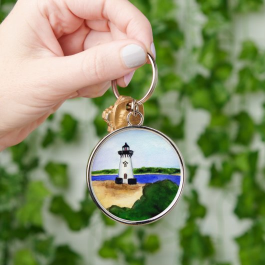 Edgartown Lighthouse Martha's Vineyard Schlüsselan Schlüsselanhänger (Hand)
