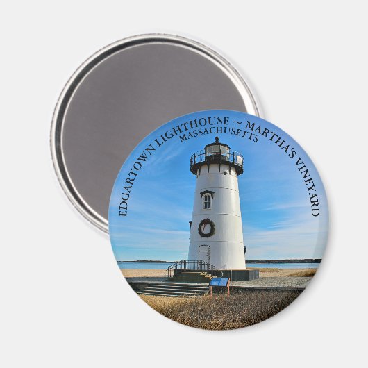 Edgartown Lighthouse, Massachusetts Magnet (Vorderseite/Rückseite)