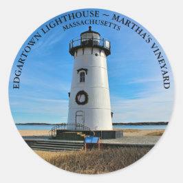Edgartown Lighthouse, Massachusetts Round Sticker